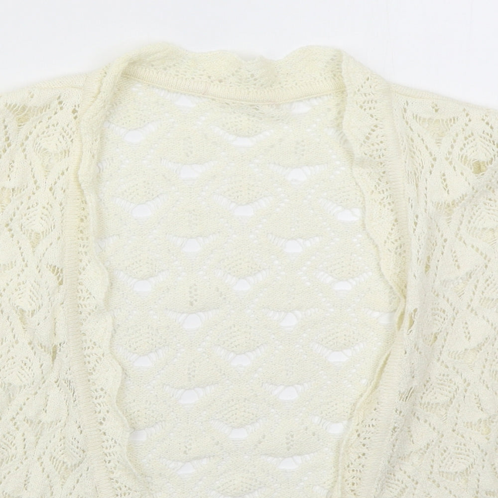 Per Una Womens Ivory V-Neck  Acrylic Cardigan Jumper Size 12