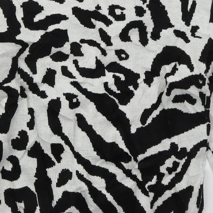 SHEIN Girls White Mock Neck Animal Print Acrylic Pullover Jumper Size 10 Years  Pullover