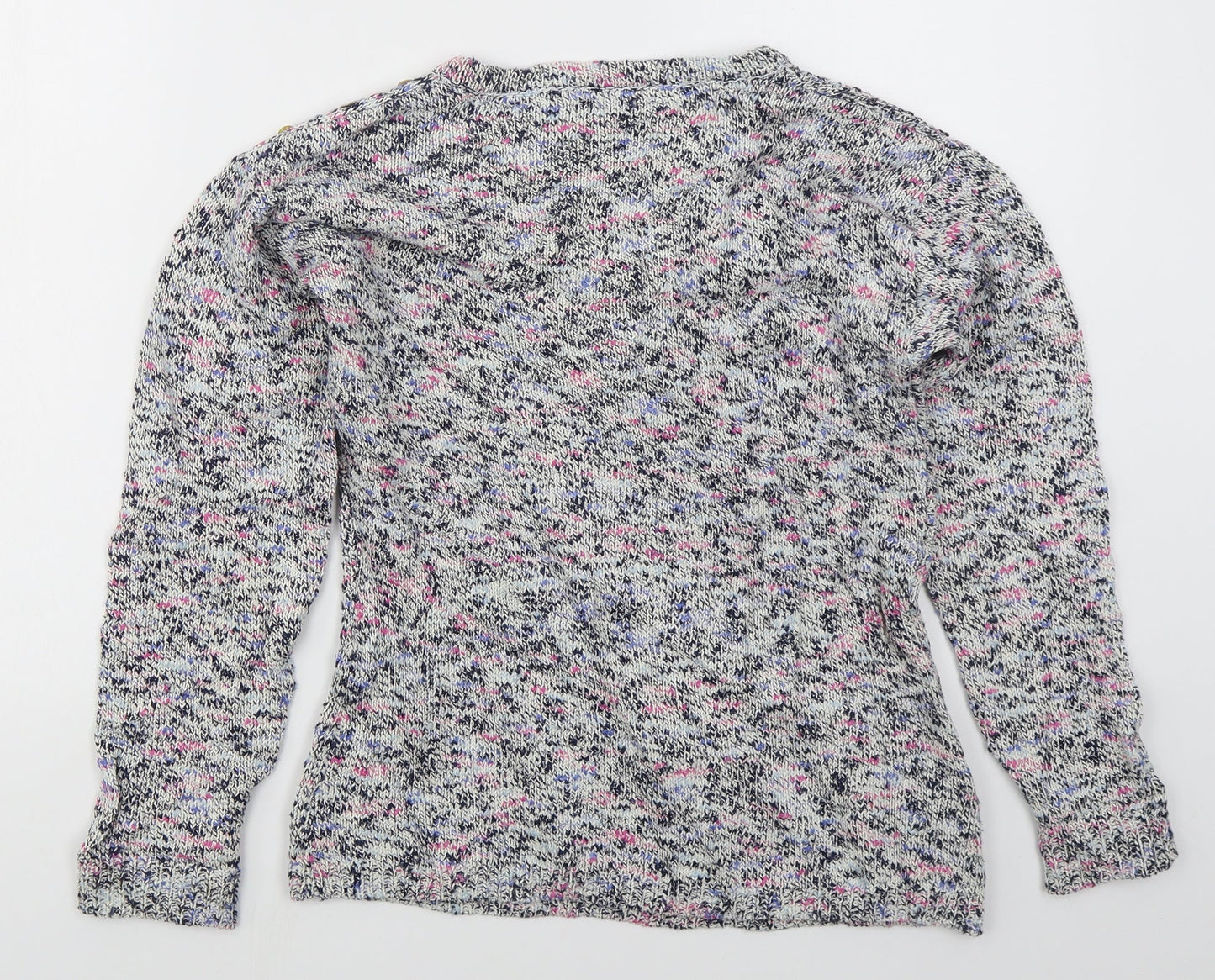 Country Casuals Womens Blue Crew Neck  Cotton Pullover Jumper Size M