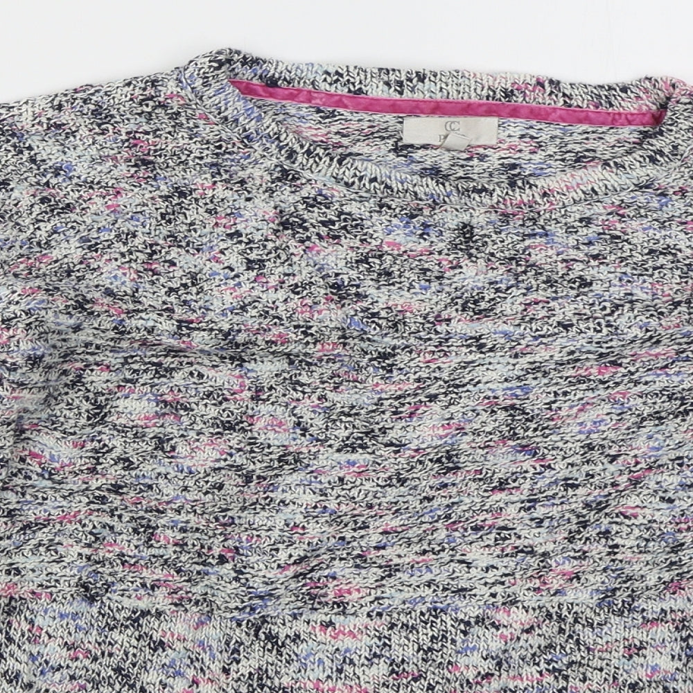 Country Casuals Womens Blue Crew Neck  Cotton Pullover Jumper Size M