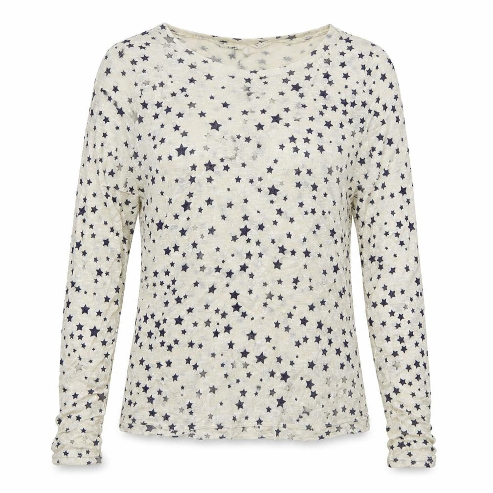 H&M Womens Ivory Round Neck  Viscose Pullover Jumper Size S   - Stars