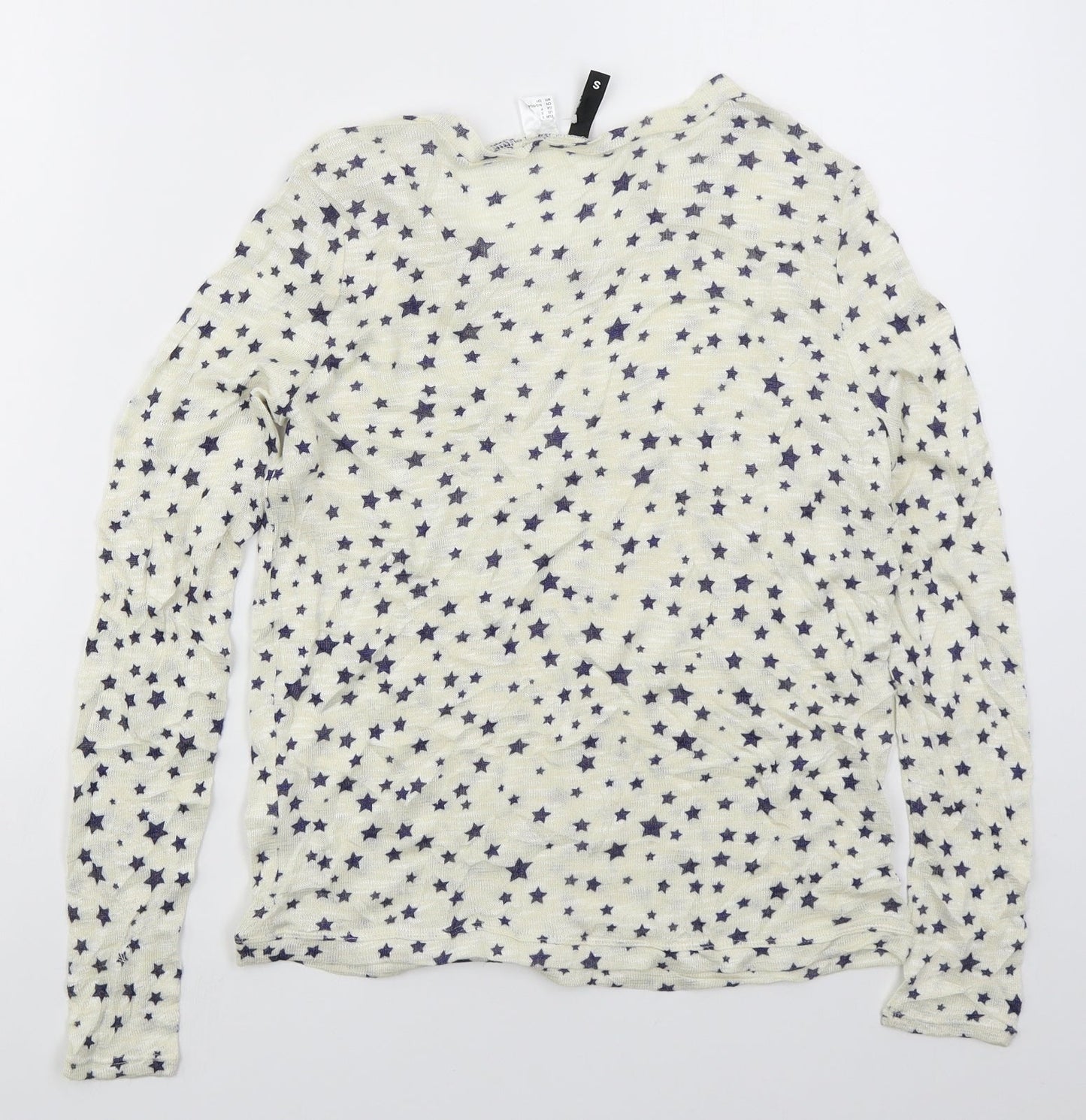 H&M Womens Ivory Round Neck  Viscose Pullover Jumper Size S   - Stars