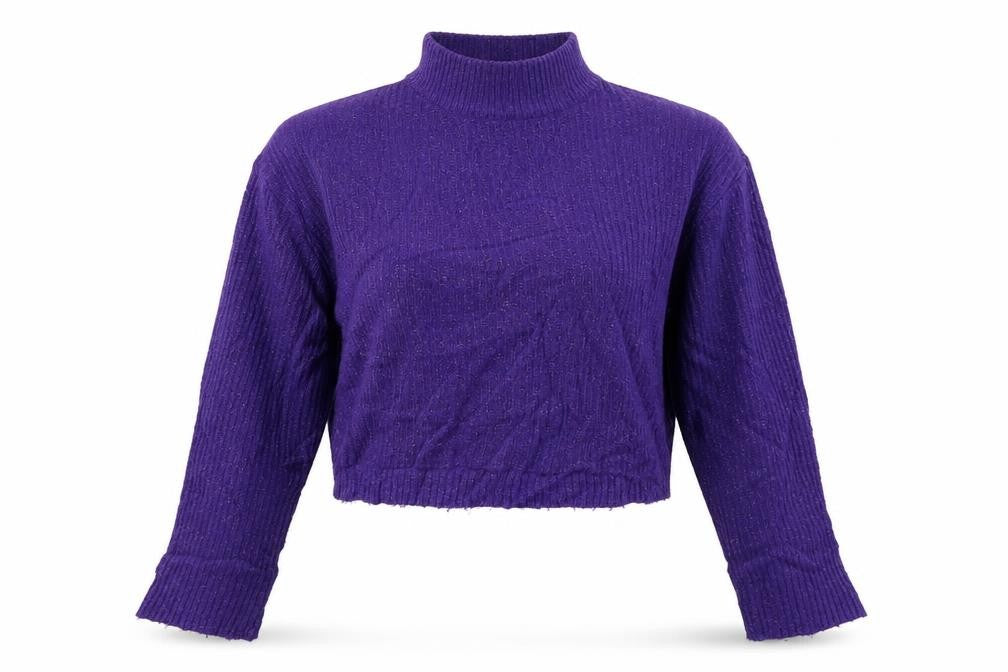 H&M Womens Purple Mock Neck  Acrylic Pullover Jumper Size S