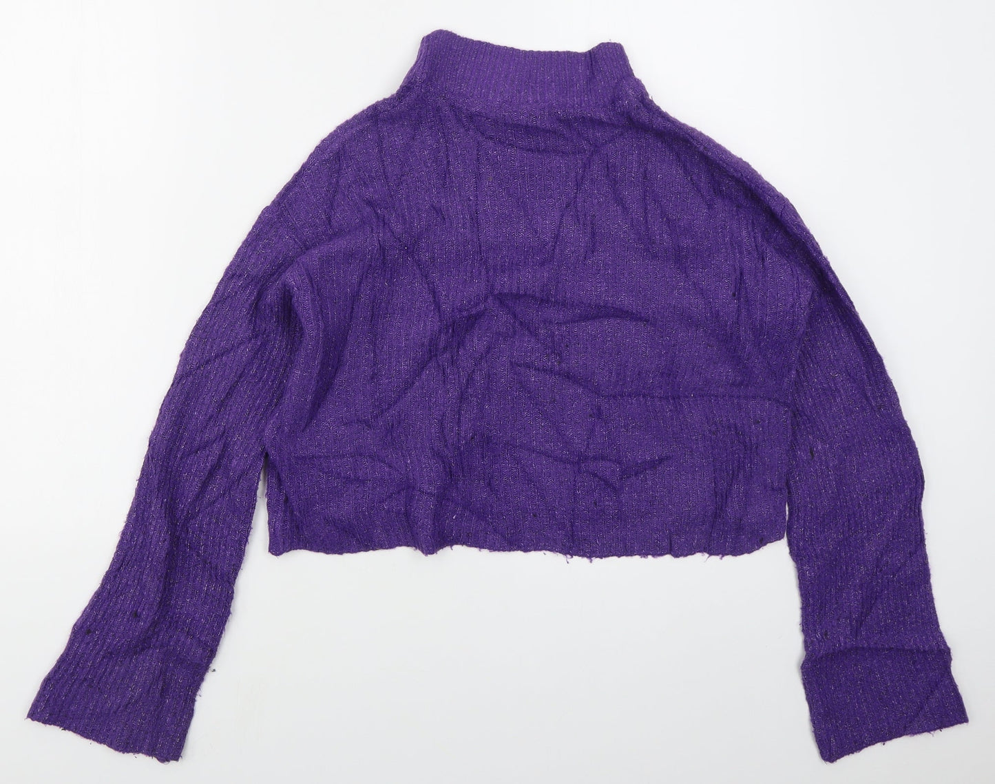 H&M Womens Purple Mock Neck  Acrylic Pullover Jumper Size S