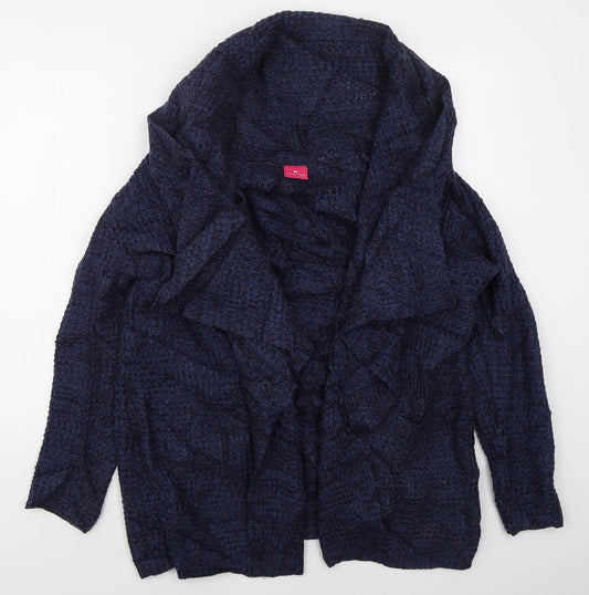 Together Womens Blue V-Neck  Acrylic Cardigan Jumper Size 14