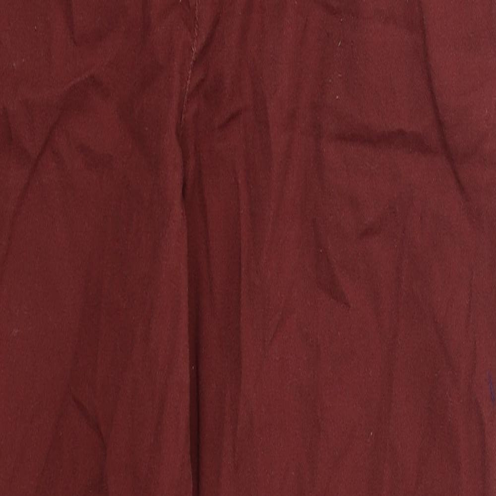 ASOS Womens Red  Cotton Trousers  Size 10 L27 in Regular Button
