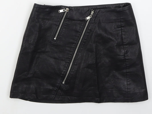 Light Before Dark Womens Black  Polyester Mini Skirt Size M   Zip