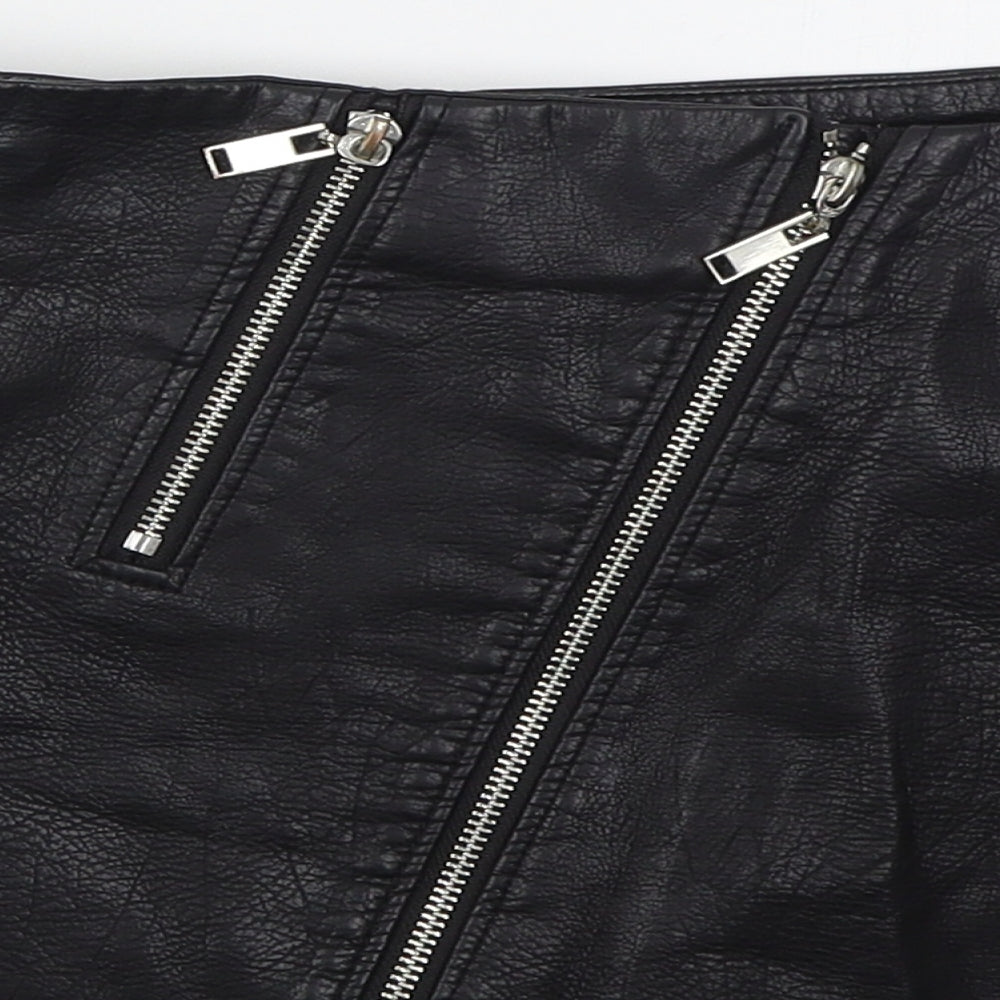Light Before Dark Womens Black  Polyester Mini Skirt Size M   Zip