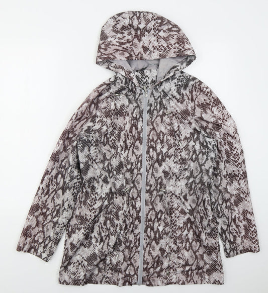 Bonmarché Womens Brown Animal Print  Jacket  Size 10  Zip