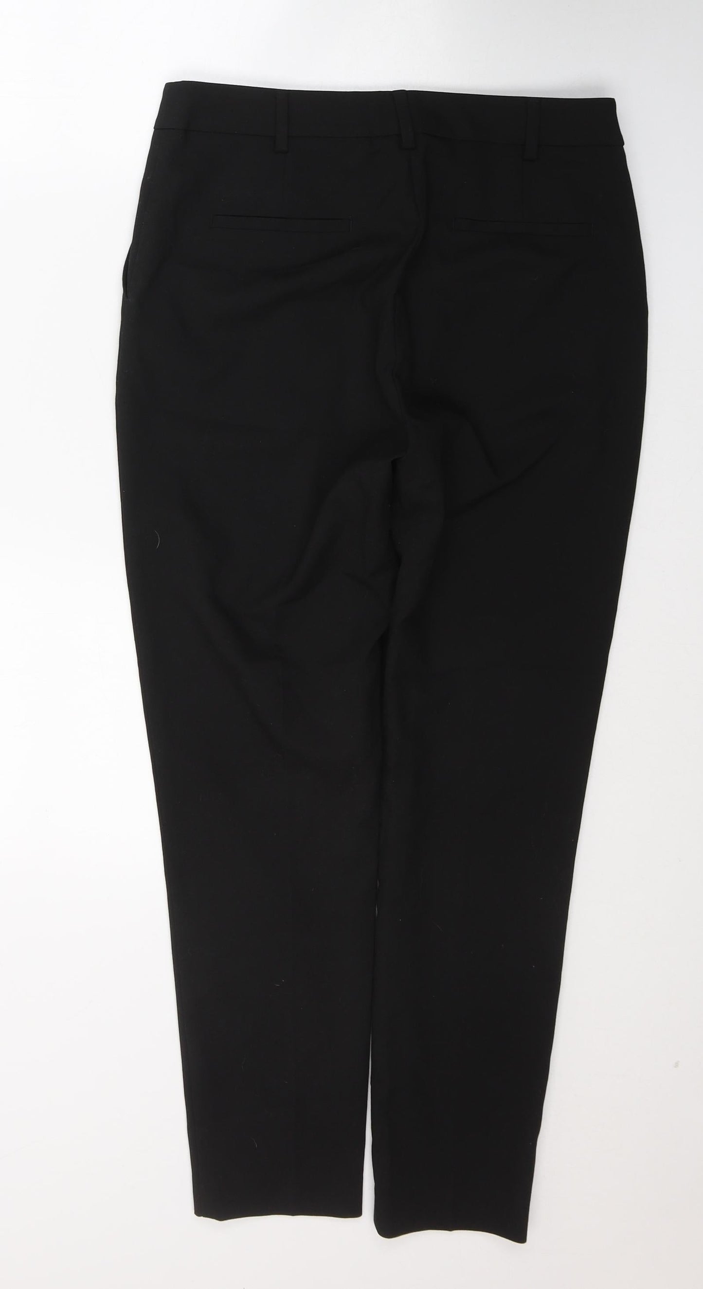 NEXT Womens Black  Polyester Trousers  Size 10 L26 in Regular Button