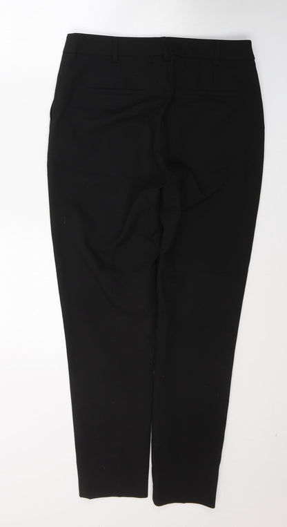 Next Womens Black  Polyester Trousers  Size 10 L26 in Regular Button