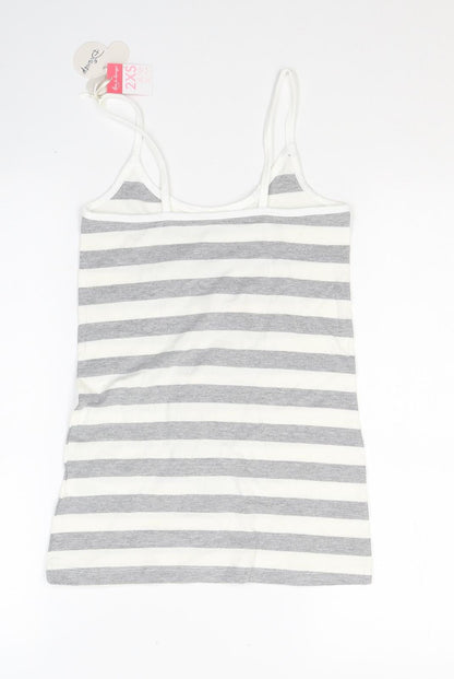 Preloved Disney Womens Grey Striped Cotton Basic Tank Size 4 Round Neck - Minnie mouse - Back