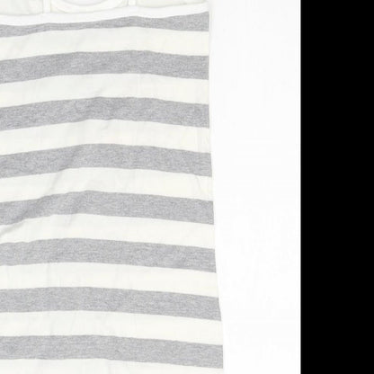 Preloved Disney Womens Grey Striped Cotton Basic Tank Size 4 Round Neck - Minnie mouse - Label