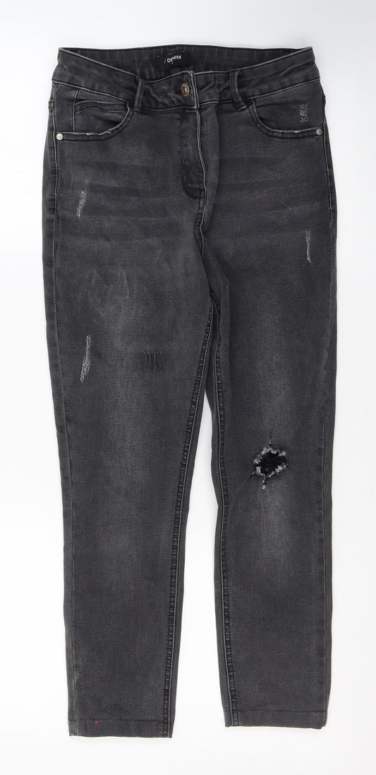 Denim Womens Black  Cotton Skinny Jeans Size 10 L23 in Regular Button