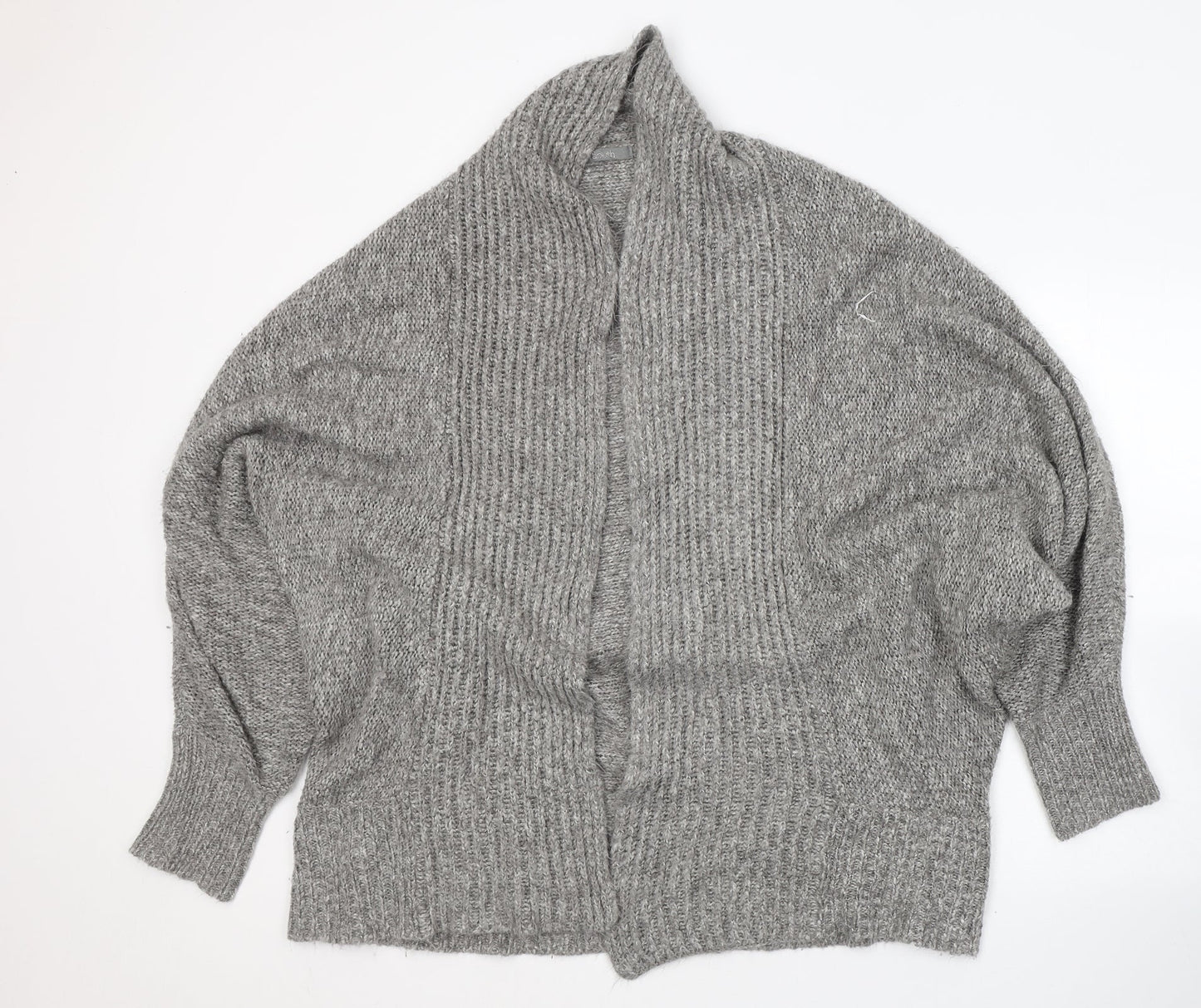 South Womens Grey V-Neck  Acrylic Cardigan Jumper Size 18