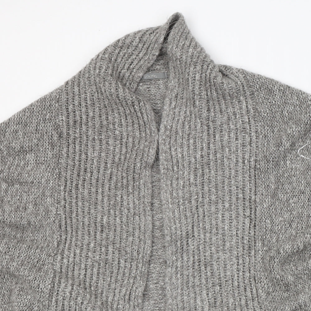 South Womens Grey V-Neck  Acrylic Cardigan Jumper Size 18