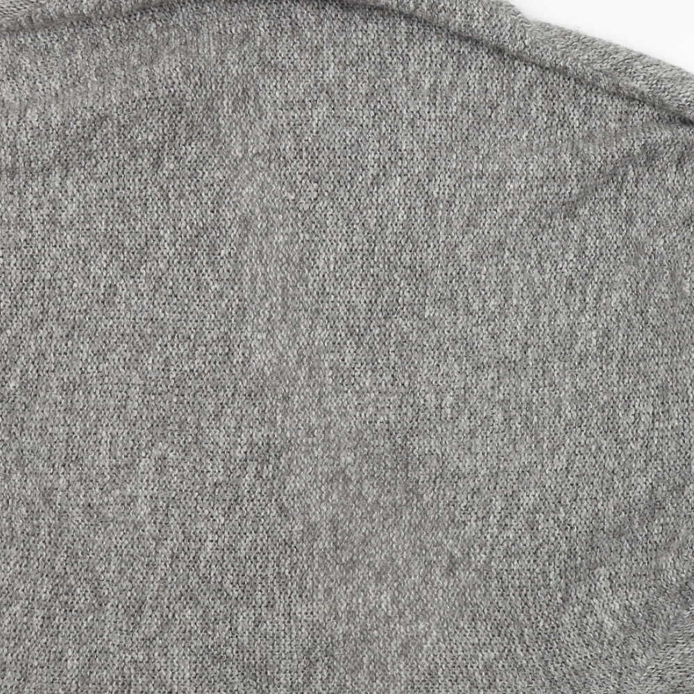 South Womens Grey V-Neck  Acrylic Cardigan Jumper Size 18