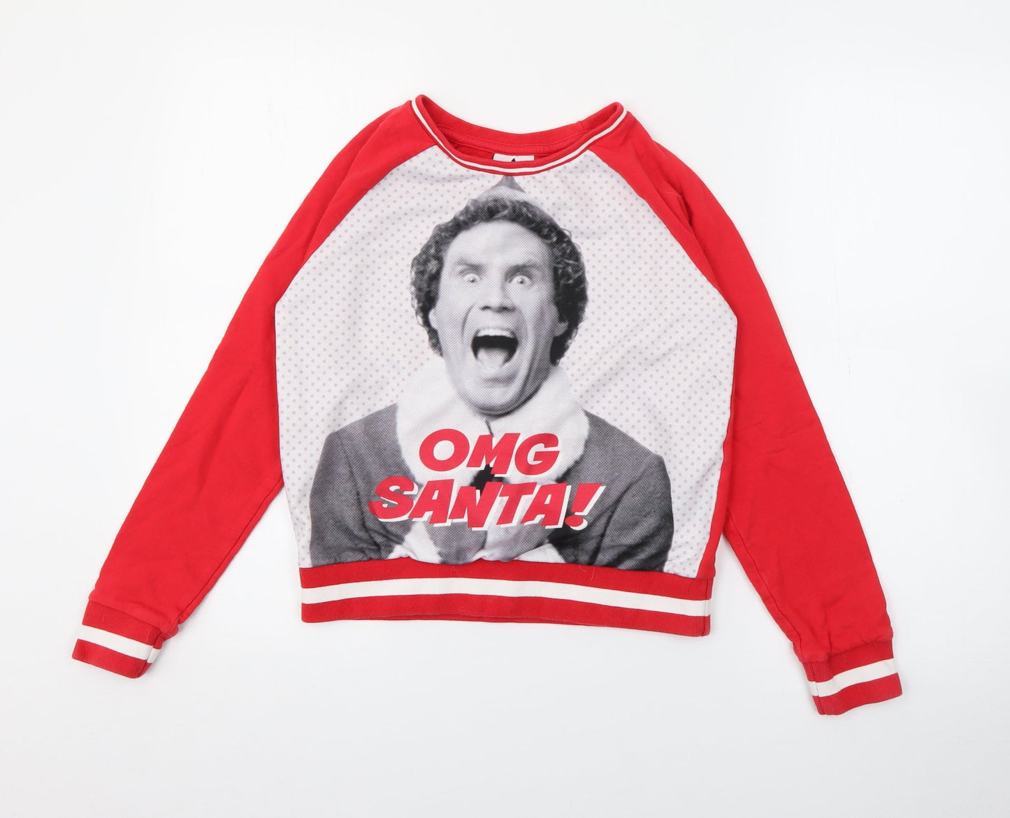 M&Co Boys Red Polka Dot Polyester Pullover Sweatshirt Size 11-12 Years   - Elf