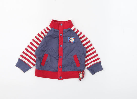 Zip Zap Baby Red Striped  Jacket  Size 3-6 Months   Snap