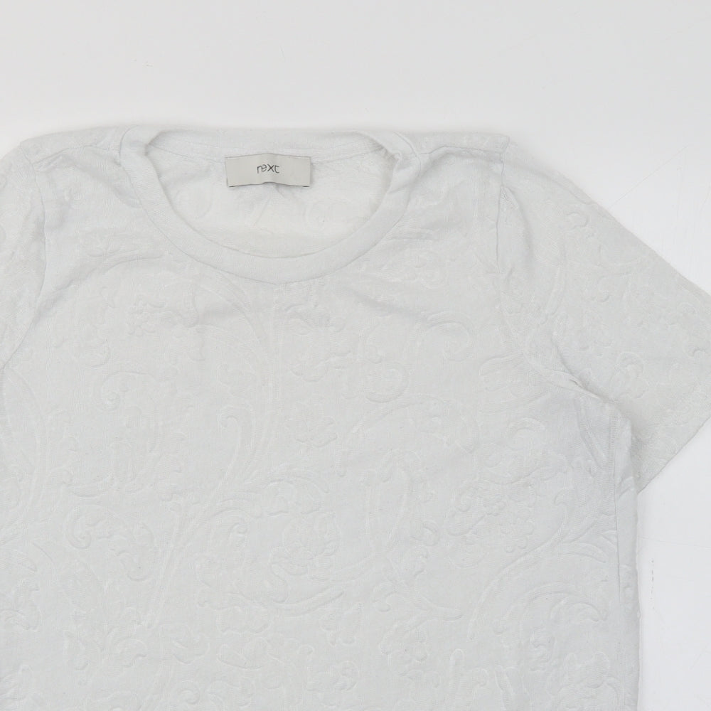 NEXT Womens White Crew Neck  Polyester Pullover Jumper Size 10