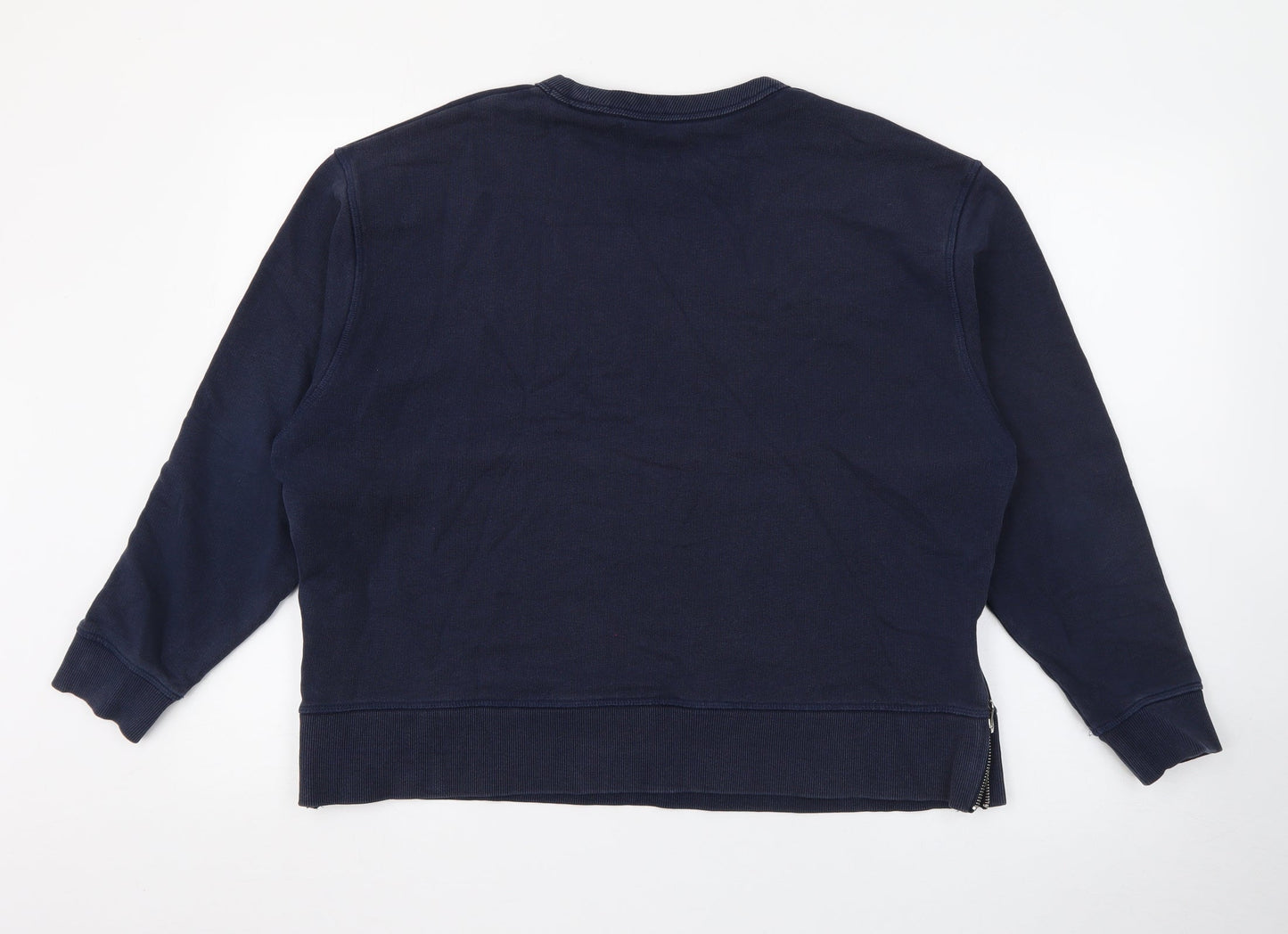 Marks and Spencer Womens Blue Crew Neck  Cotton Pullover Jumper Size 12