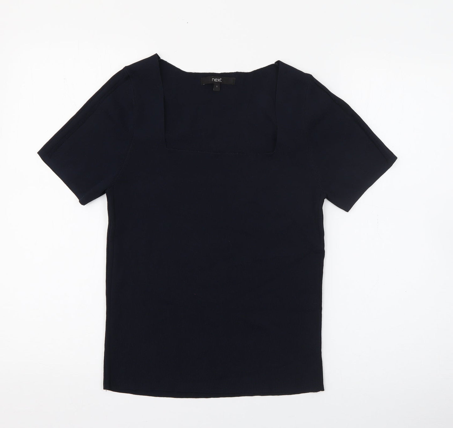 NEXT Womens Blue Square Neck  Viscose Pullover Jumper Size S