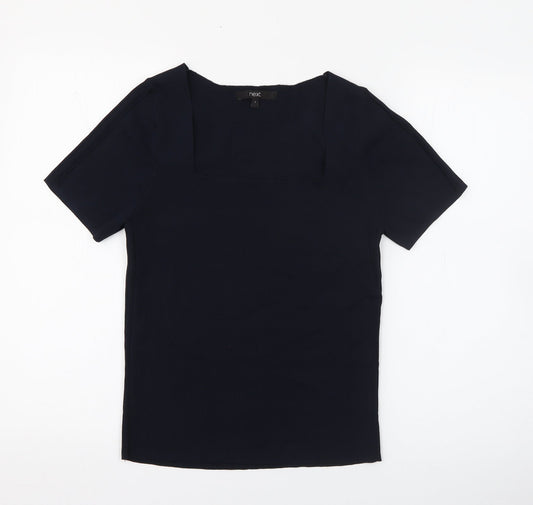 NEXT Womens Blue Square Neck  Viscose Pullover Jumper Size S