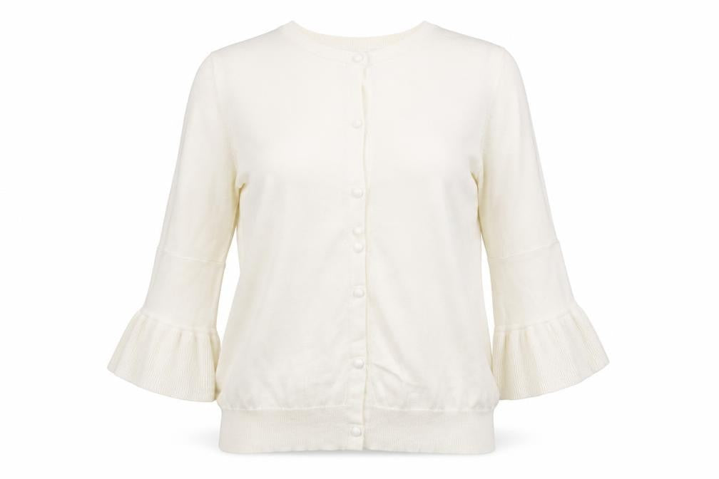 NEXT Womens Ivory Crew Neck  Polyester Cardigan Jumper Size 10
