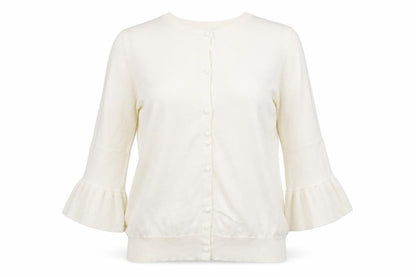 Next Womens Ivory Crew Neck  Polyester Cardigan Jumper Size 10
