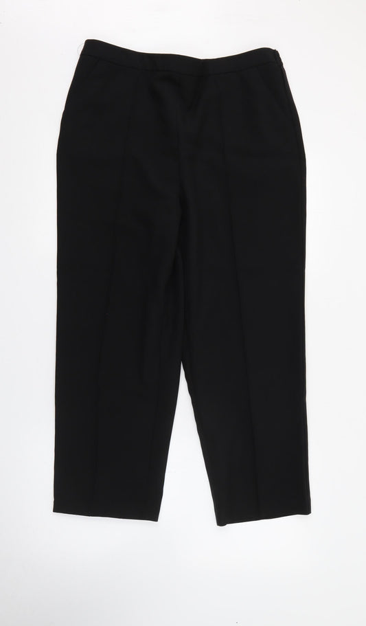 Isle Essentials Womens Black  Polyester Trousers  Size 16 L25 in Regular
