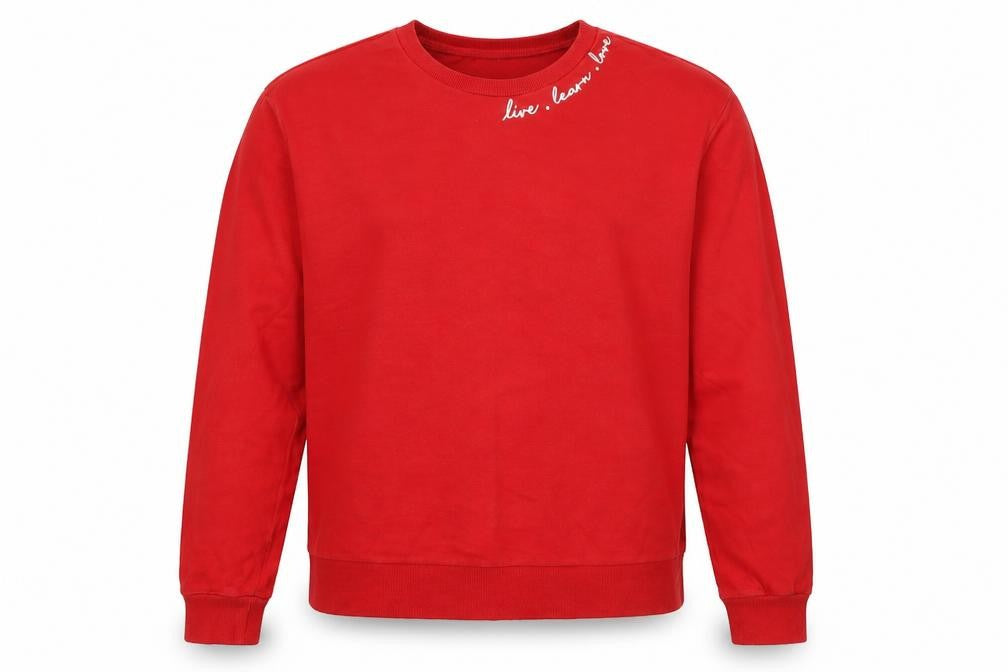 H&M Womens Red  Cotton Pullover Sweatshirt Size M