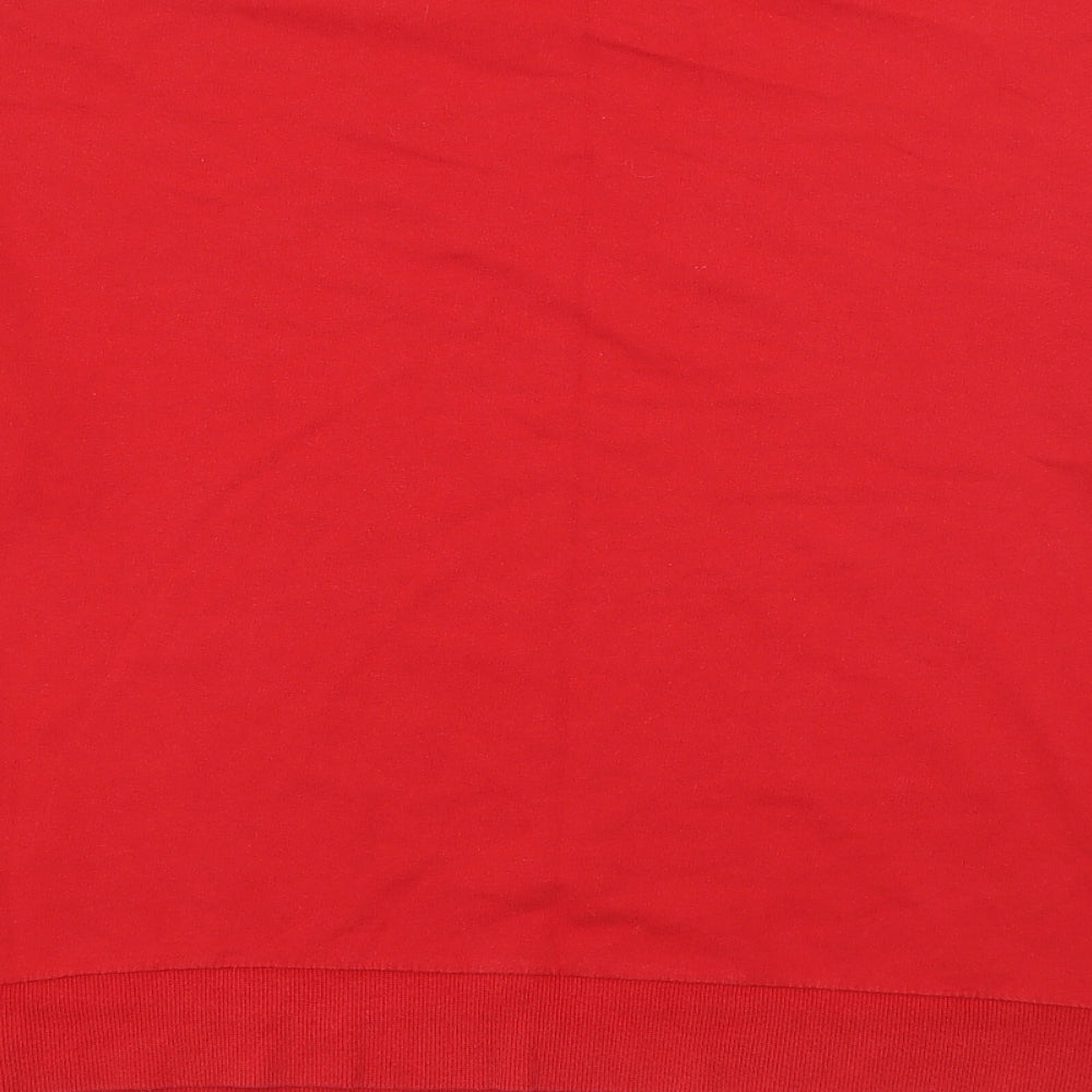 H&M Womens Red  Cotton Pullover Sweatshirt Size M