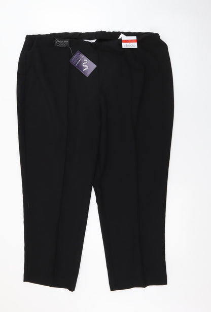 Preloved Classic Womens Black  Polyester Trousers  Size 18 L24 in Regular - Front