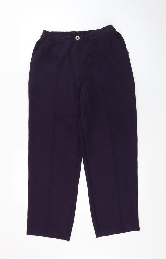 Marks and Spencer Womens Purple  Polyester Trousers  Size 10 L24 in Regular