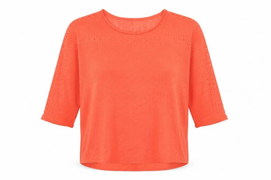 M&Co Womens Orange Boat Neck  Acrylic Pullover Jumper Size 16