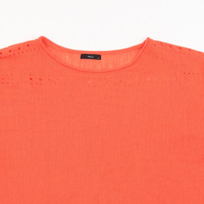M&Co Womens Orange Boat Neck  Acrylic Pullover Jumper Size 16