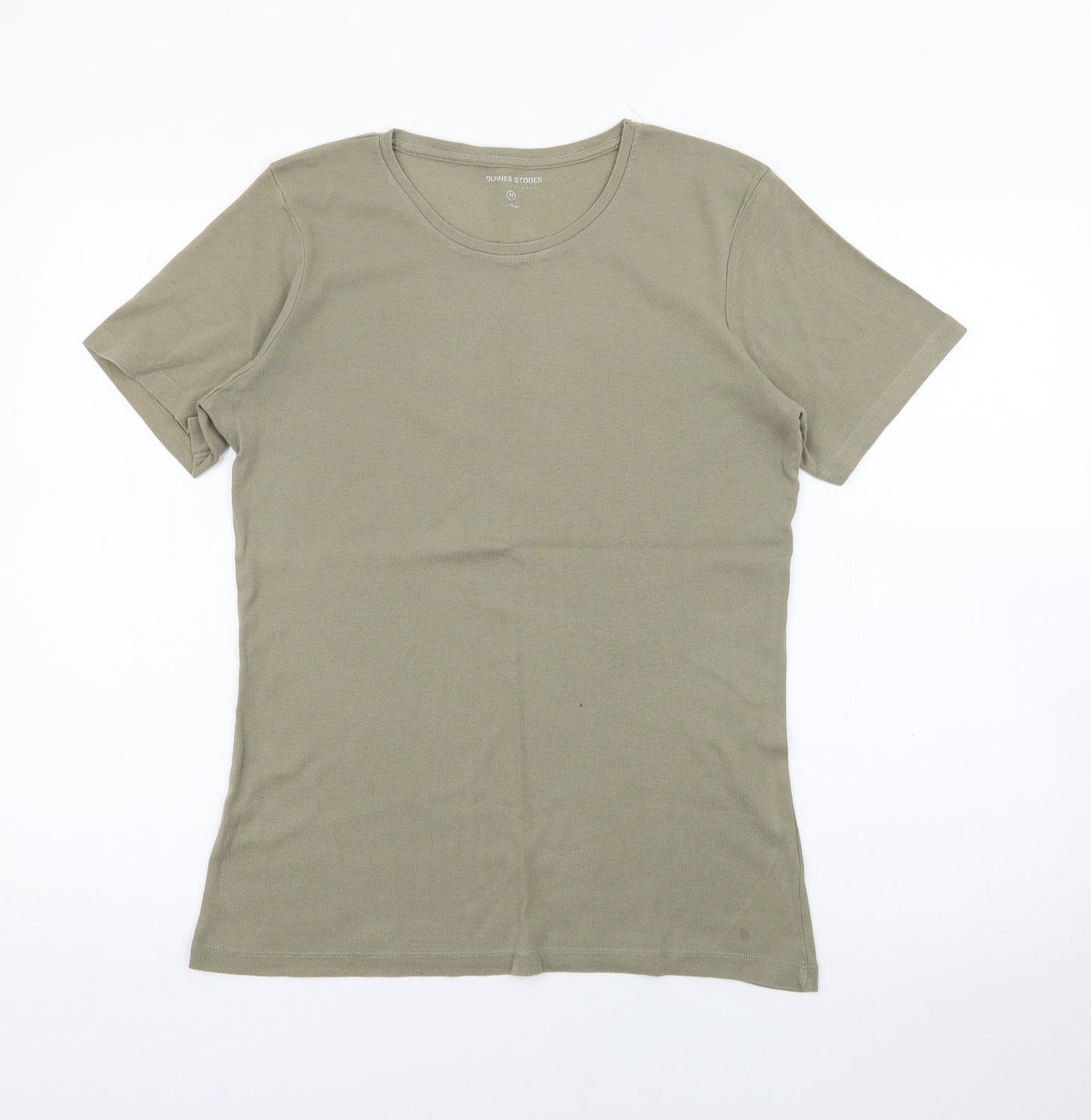 Dunnes Stores Womens Green  Polyester Basic T-Shirt Size M Crew Neck