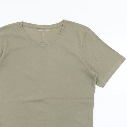 Preloved Dunnes Stores Womens Green  Polyester Basic T-Shirt Size M Crew Neck - Detail