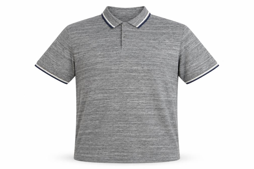 AWC85 Mens Grey  Polyester  Polo Size XL Collared Button