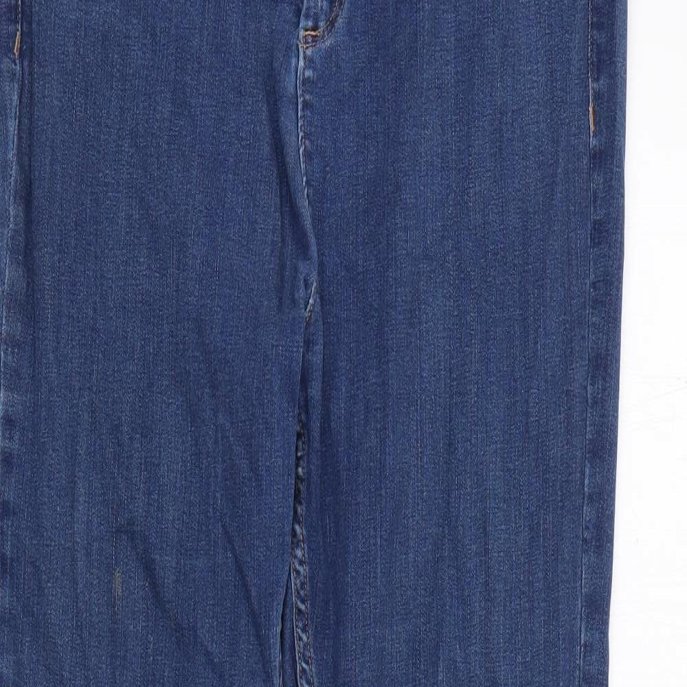 Marks and Spencer Womens Blue  Cotton Skinny Jeans Size 14 L27 in Regular