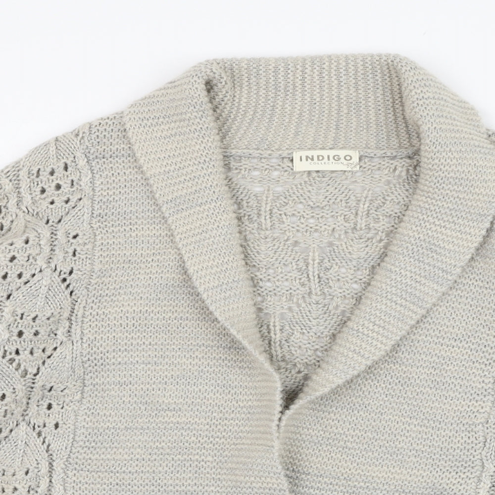 Marks and Spencer Womens Beige Square Neck  Acrylic Cardigan Jumper Size S