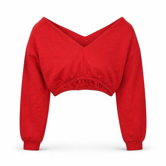 PRETTYLITTLETHING Womens Red  Polyester Pullover Sweatshirt Size S  Pullover - Cropped