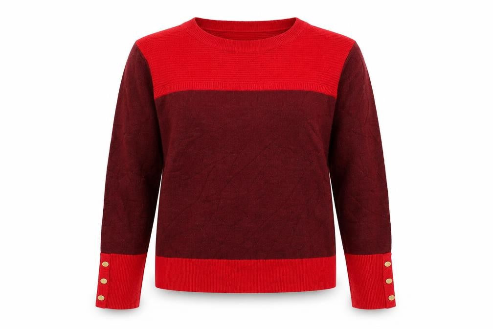 Marks & Spencer Womens Red Round Neck  Acrylic Pullover Jumper Size 14