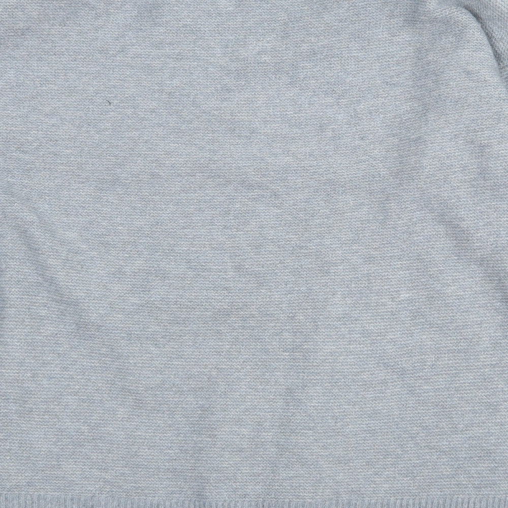 Primark Womens Blue Crew Neck  Polyester Pullover Jumper Size 12   - 12-14. Bead detail