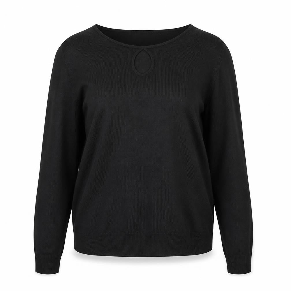 Marks & Spencer Womens Black Round Neck  Acrylic Pullover Jumper Size 10