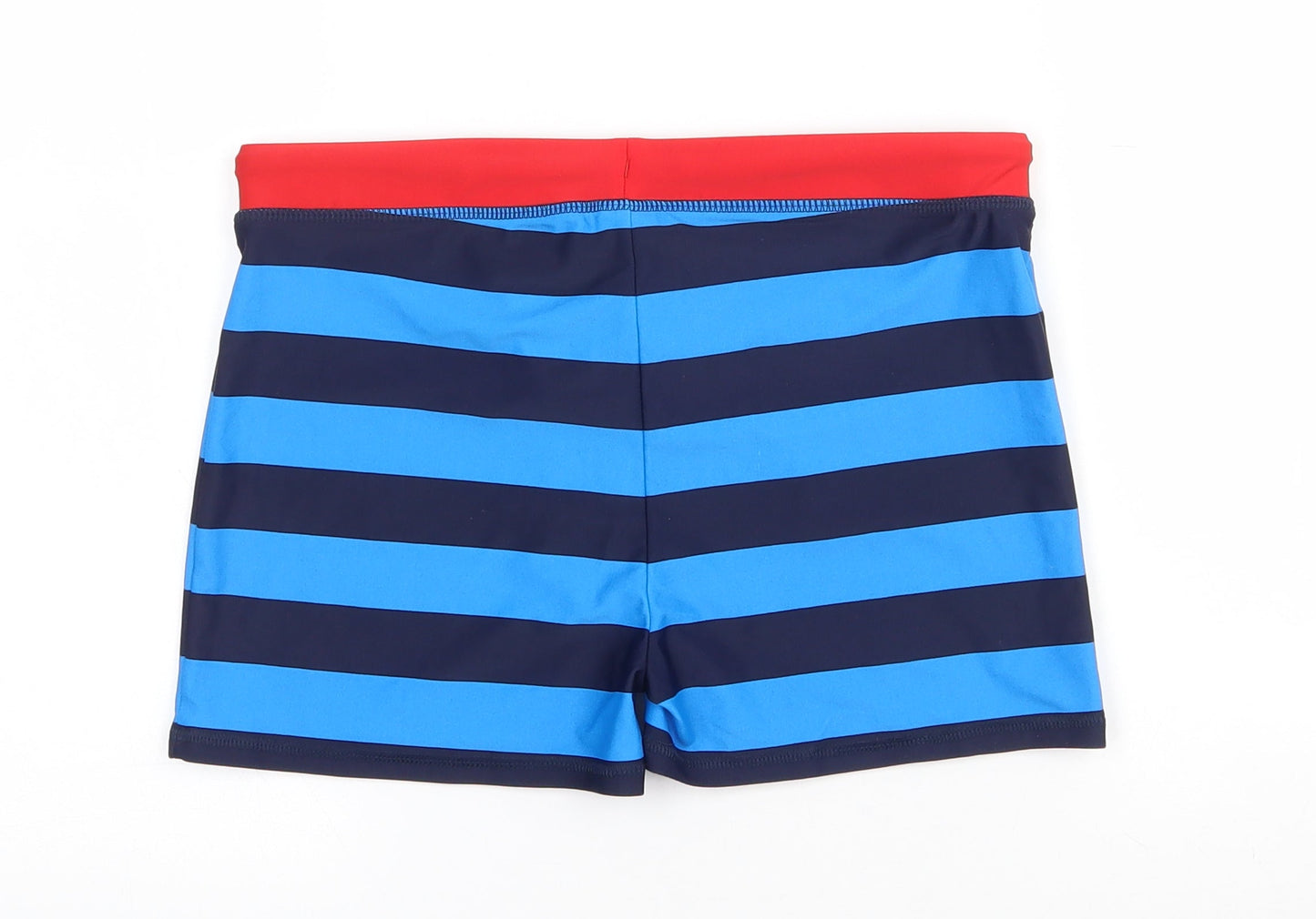 Marks and Spencer Boys Blue Striped Polyamide Compression Shorts Size 12 Years  Regular Drawstring - Swimshorts 12-13 years