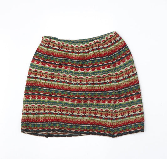 Exhibit One Womens Multicoloured Geometric Acrylic A-Line Skirt Size 26 in