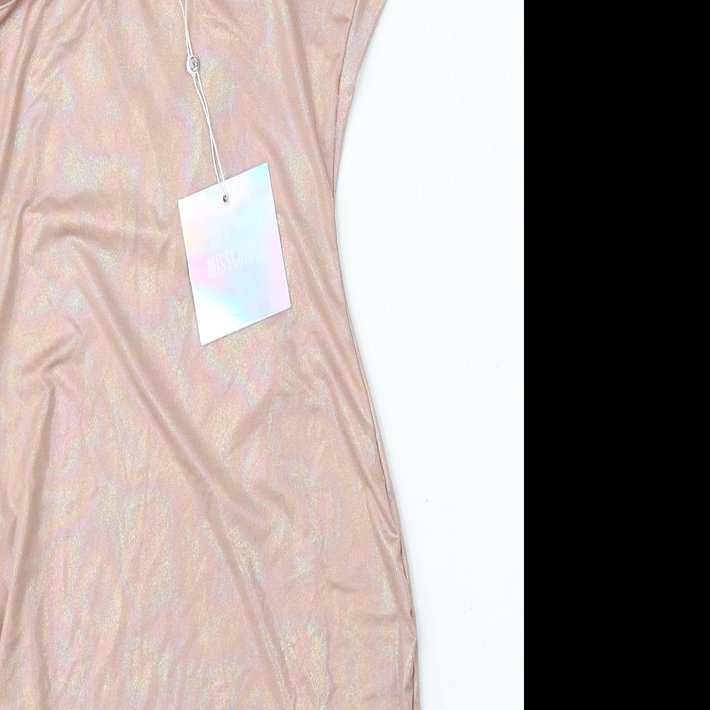 Missguided Womens Pink  Polyester Shift  Size 8  Round Neck