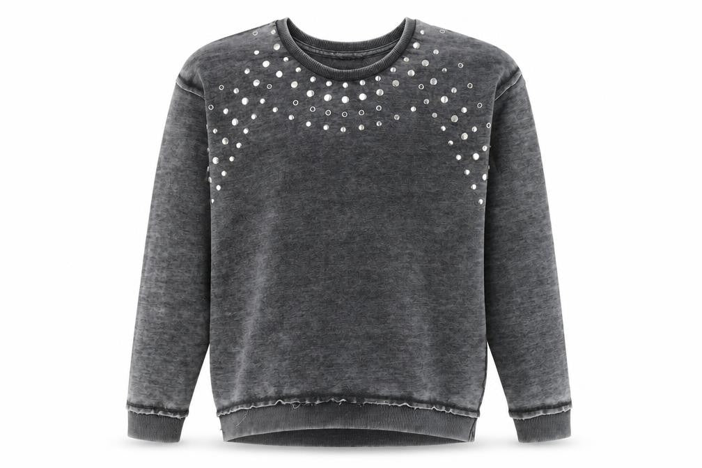 Atmosphere Womens Grey Houndstooth Polyester Pullover Hoodie Size 10