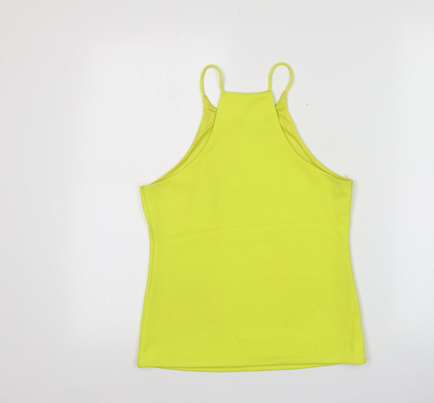 River Island Womens Yellow  Polyester Basic Button-Up Size 10 Halter